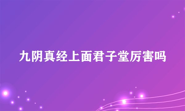九阴真经上面君子堂厉害吗