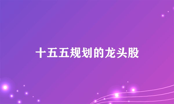 十五五规划的龙头股