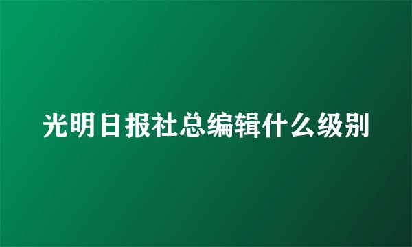 光明日报社总编辑什么级别