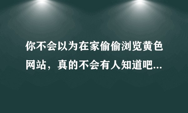 你不会以为在家偷偷浏览黄色网站，真的不会有人知道吧？太天真了