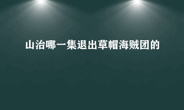 山治哪一集退出草帽海贼团的