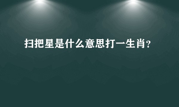 扫把星是什么意思打一生肖？