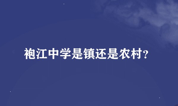 袍江中学是镇还是农村？