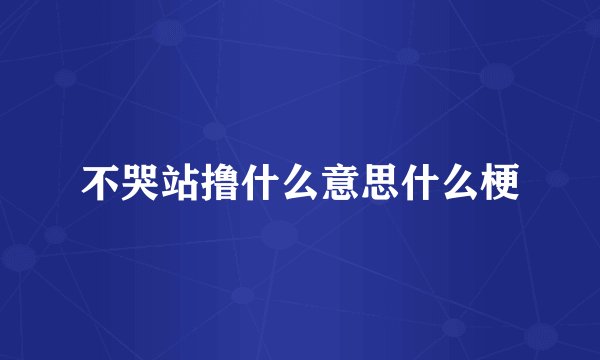 不哭站撸什么意思什么梗