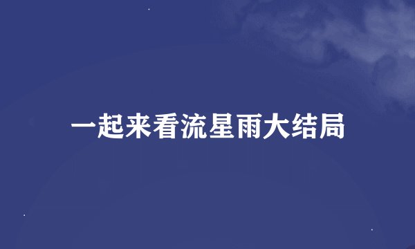 一起来看流星雨大结局