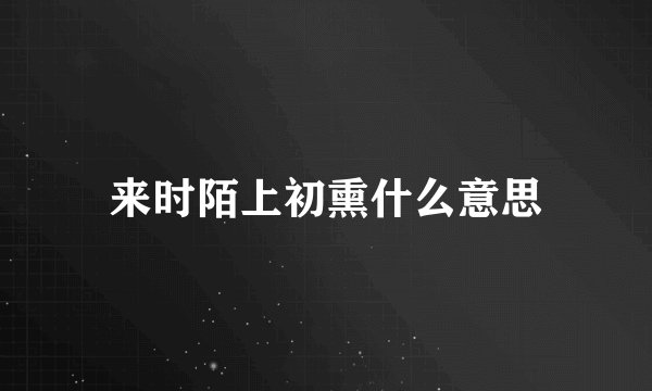 来时陌上初熏什么意思