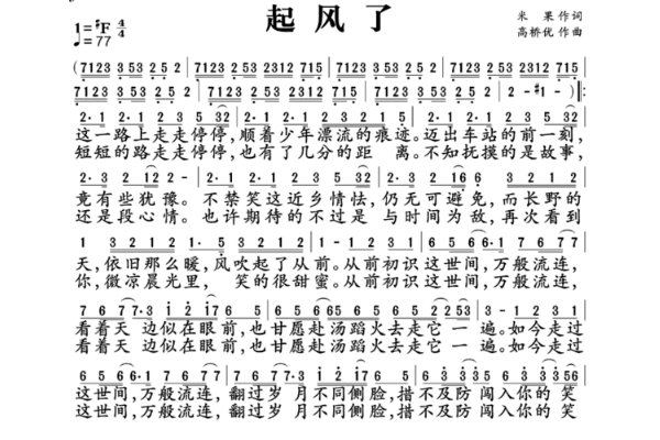 有没有《起风了》的简谱？