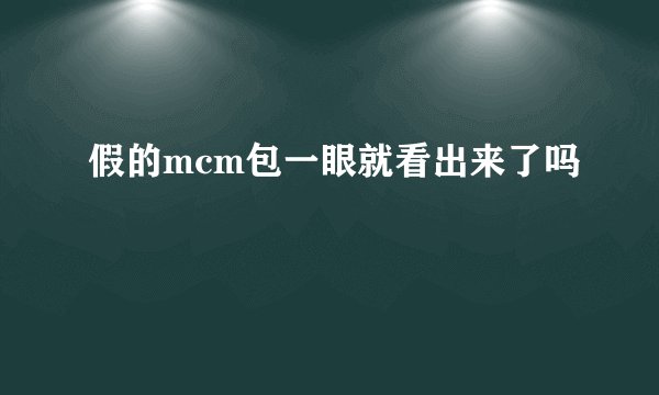假的mcm包一眼就看出来了吗