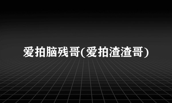 爱拍脑残哥(爱拍渣渣哥)