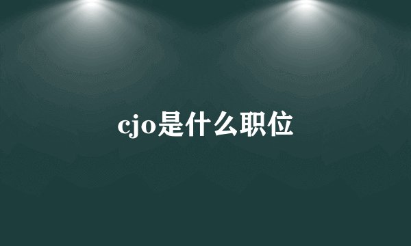 cjo是什么职位