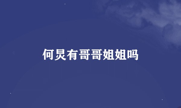 何炅有哥哥姐姐吗