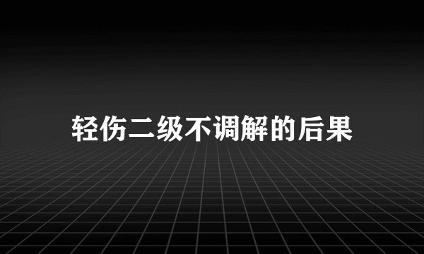 轻伤二级不调解的后果