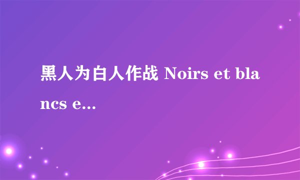 黑人为白人作战 Noirs et blancs en couleur剧情介绍
