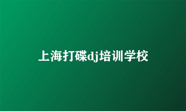 上海打碟dj培训学校