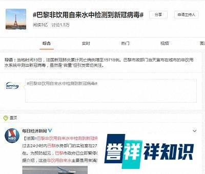 警惕！巴黎非饮用自来水中检测到新冠病毒！饮水健康千万要重视！