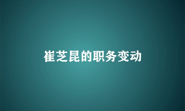 崔芝昆的职务变动