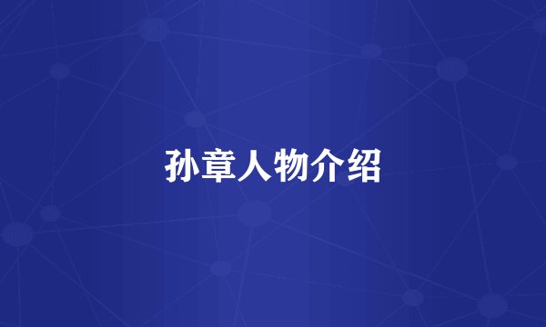 孙章人物介绍