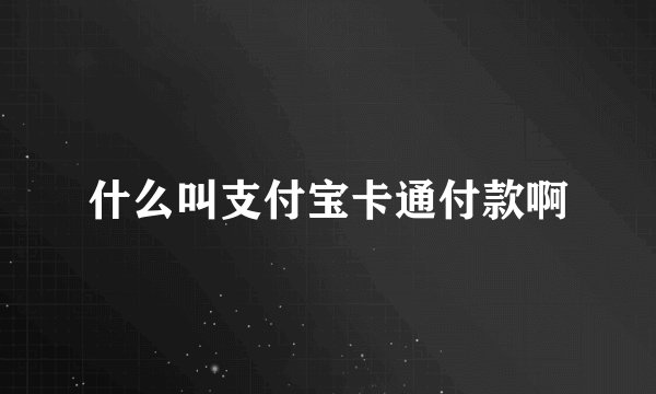 什么叫支付宝卡通付款啊