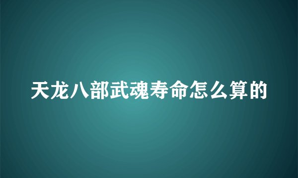天龙八部武魂寿命怎么算的