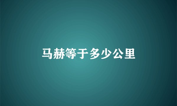 马赫等于多少公里