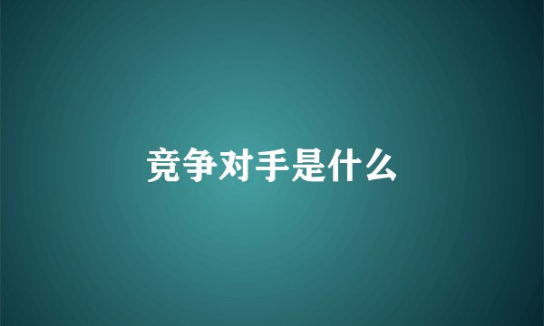 竞争对手是什么