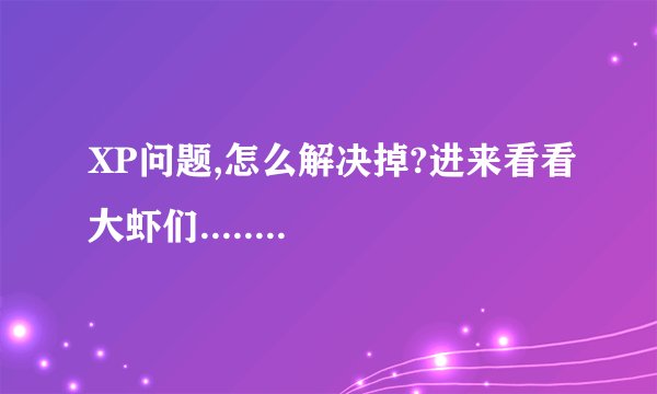 XP问题,怎么解决掉?进来看看大虾们........
