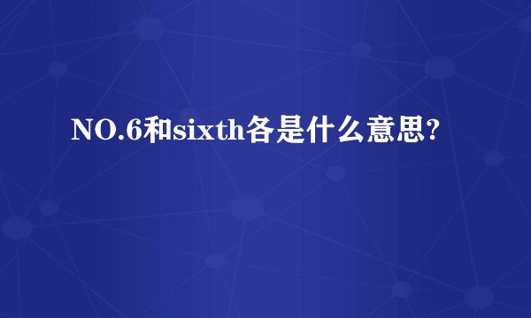 NO.6和sixth各是什么意思?