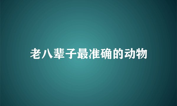 老八辈子最准确的动物