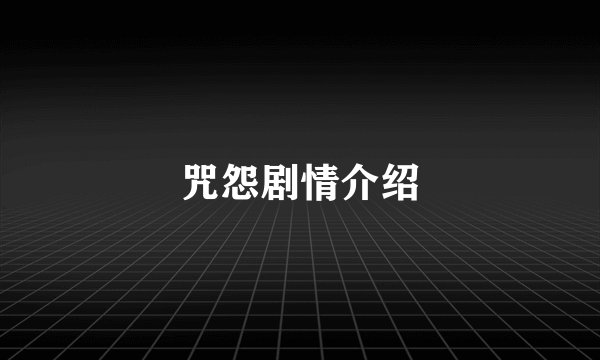 咒怨剧情介绍