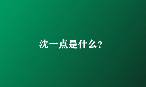 沈一点是什么？