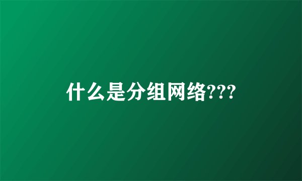 什么是分组网络???