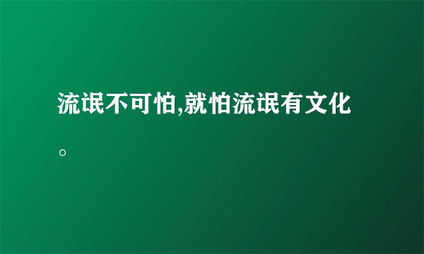 流氓不可怕,就怕流氓有文化。
