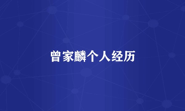 曾家麟个人经历