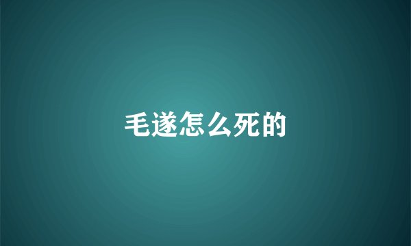 毛遂怎么死的