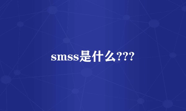 smss是什么???