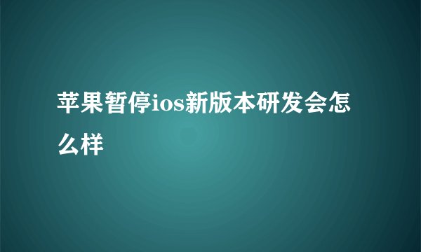 苹果暂停ios新版本研发会怎么样