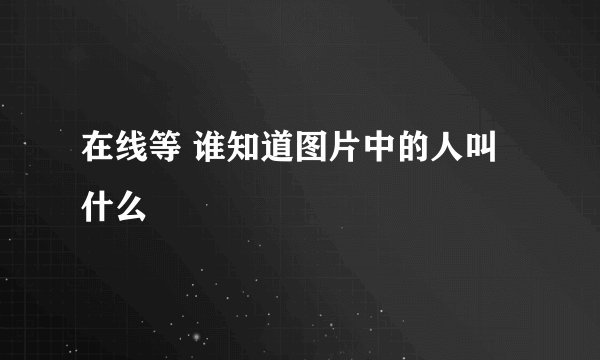 在线等 谁知道图片中的人叫什么