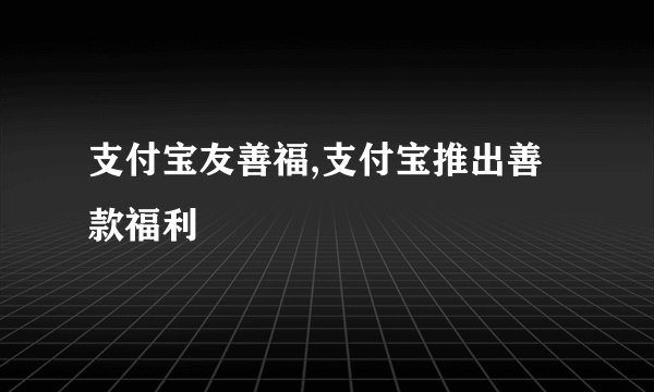 支付宝友善福,支付宝推出善款福利