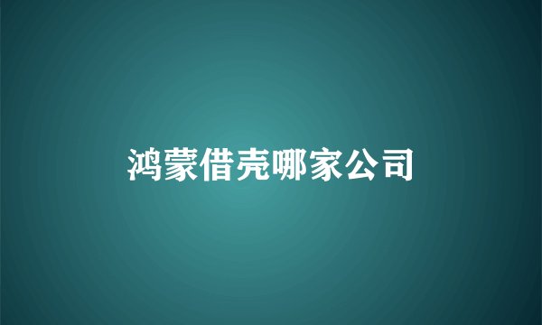 鸿蒙借壳哪家公司