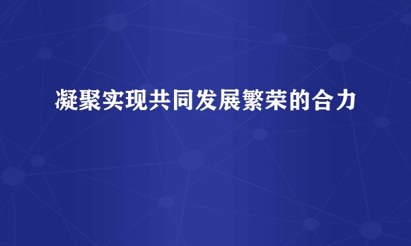 凝聚实现共同发展繁荣的合力