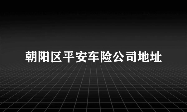 朝阳区平安车险公司地址