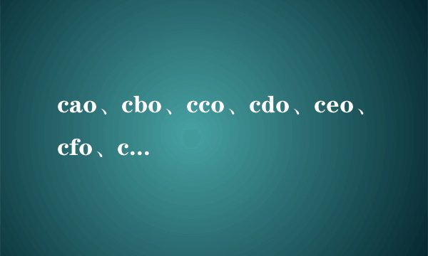 cao、cbo、cco、cdo、ceo、cfo、cio、cgo。是什么意思...