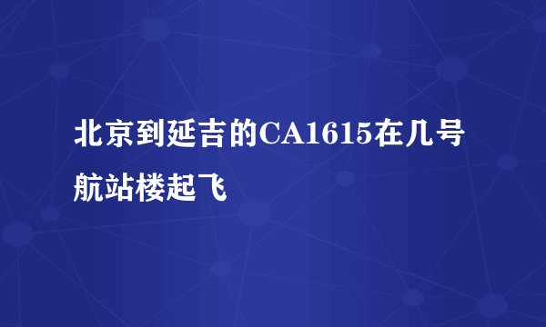 北京到延吉的CA1615在几号航站楼起飞