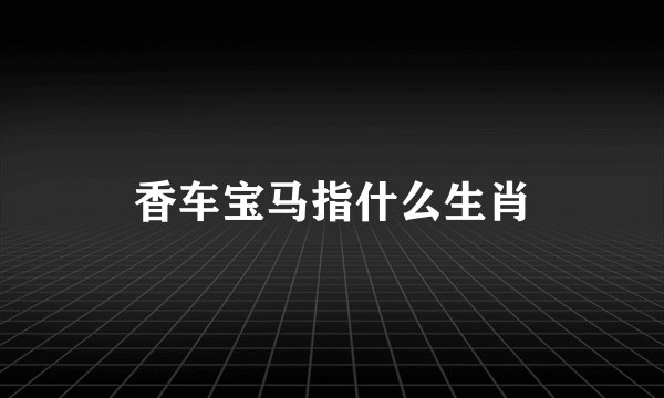 香车宝马指什么生肖