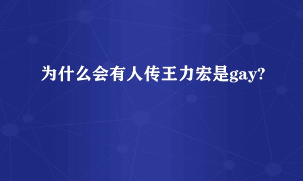 为什么会有人传王力宏是gay?