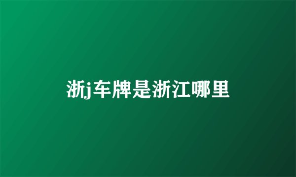 浙j车牌是浙江哪里