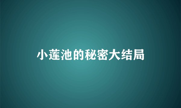 小莲池的秘密大结局