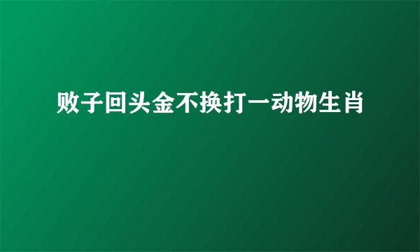 败子回头金不换打一动物生肖