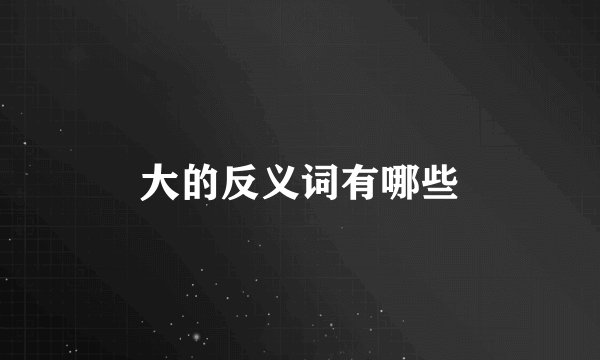 大的反义词有哪些