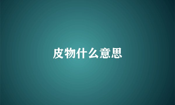 皮物什么意思